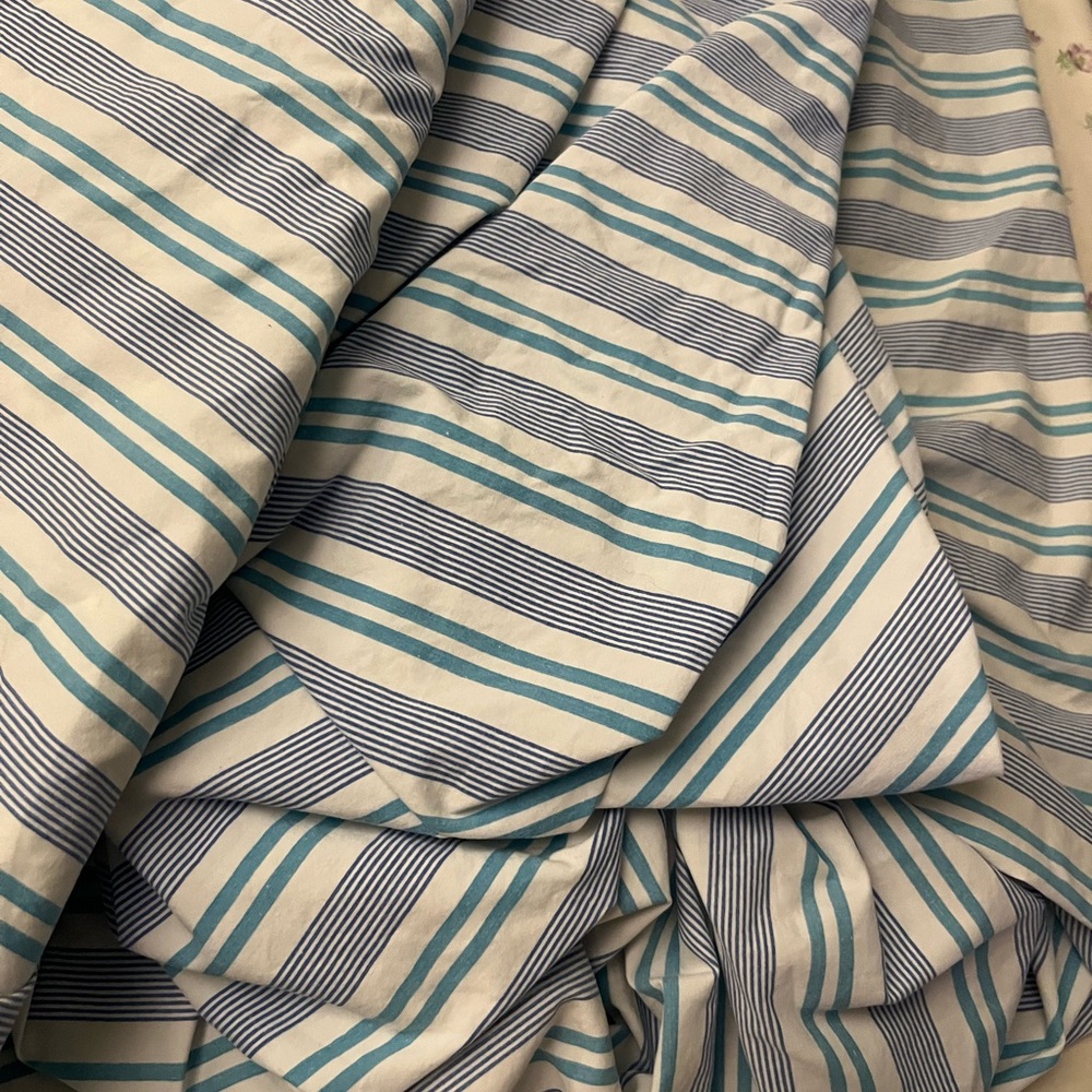 LRL Striped Blue and White Full size Bedding Set - Picture 10 of 16